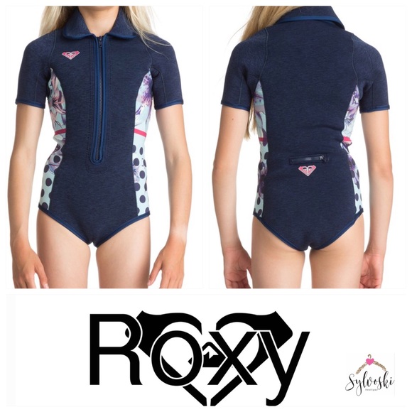 🆕Roxy Girl's 2mm Pop Surf Short Sleeve Front Zip NWT - Picture 3 of 6